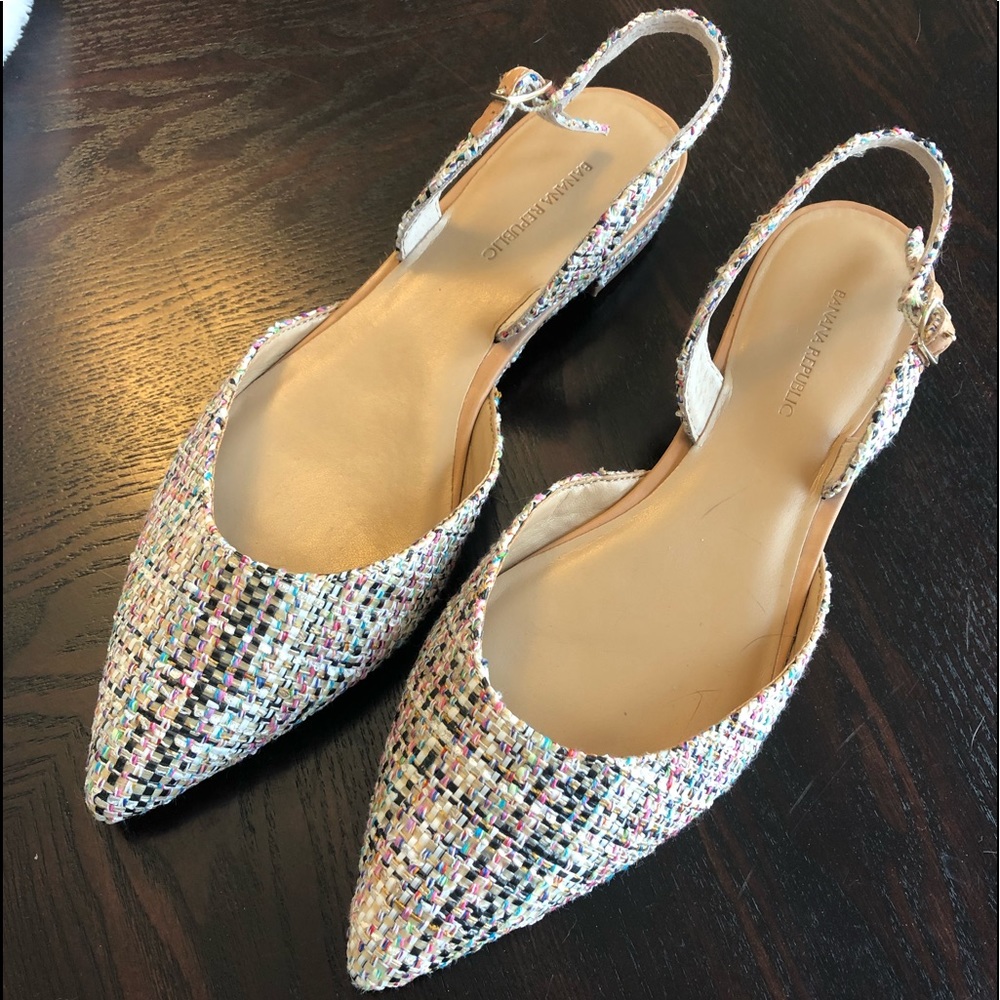 Banana Republic slingback tweed flats